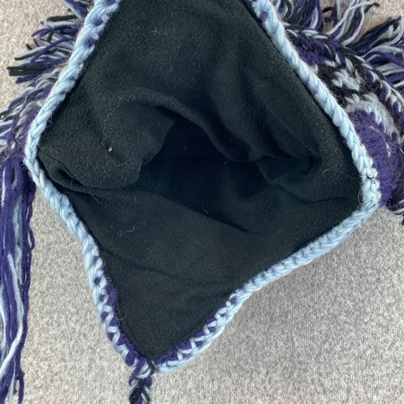 Wool Mohawk beanie hat made in Nepal fleece lined ski snowboard edgy skater - Picture 2 of 7